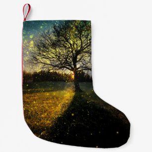 Petite Chaussette De Noël Les lucioles magiques paysage onirique
