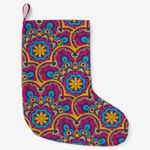 Petite Chaussette De Noël Les mandalas tribaux sans couture ethnique indiens