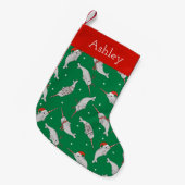 Petite Chaussette De Noël Les Narwhals de Noël Cute personnalisés (Devant (Accrochage))