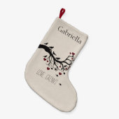 Petite Chaussette De Noël Les oiseaux et l'amour d'arbre de coeurs se (Devant (Accrochage))