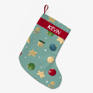 Petite Chaussette De Noël Les ornements de Noël. Personnalisable avec nom.