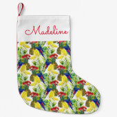 Petite Chaussette De Noël Les perroquets et le fruit tropical | ajoutent (Devant)