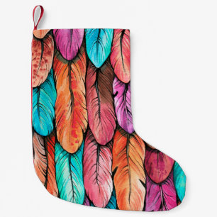 Petite Chaussette De Noël Les plumes d'oiseaux motif sans soudure. Eau de de