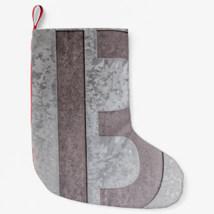 Petite Chaussette De Noël lettre B Brown et grise