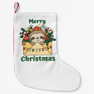 Petite Chaussette De Noël Lettre de Noël Sloth Winter Animaux Slots