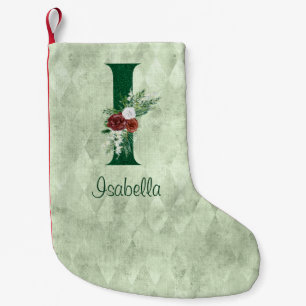 Petite Chaussette De Noël LETTRE Hiver Florale Illustrée I Personnalisée