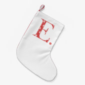 Petite Chaussette De Noël LETTRE Motif Fleur E(rouge) (Devant (Accrochage))