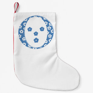 Petite Chaussette De Noël LETTRE Motif Fleur O(bleu)