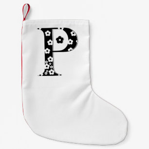 Petite Chaussette De Noël LETTRE Motif Fleur P