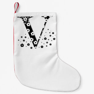 Petite Chaussette De Noël LETTRE Motif Fleur V