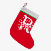 Petite Chaussette De Noël Lettre R Noël Monogramme Nom initial Rouge Blanc (Devant (Accrochage))