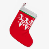 Petite Chaussette De Noël Lettre W Noël Monogramme Nom initial Rouge Blanc (Devant (Accrochage))
