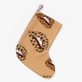 Petite Chaussette De Noël lèvres Empreintes de léopard sans couture motif, l (Devant (Accrochage))