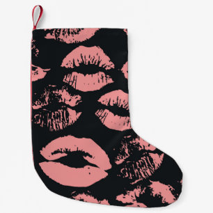 Petite Chaussette De Noël Lèvres roses : Quirky Vintage sans couture