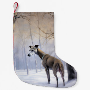 Petite Chaussette De Noël Lévrier Italien Noël Qu'il Neige