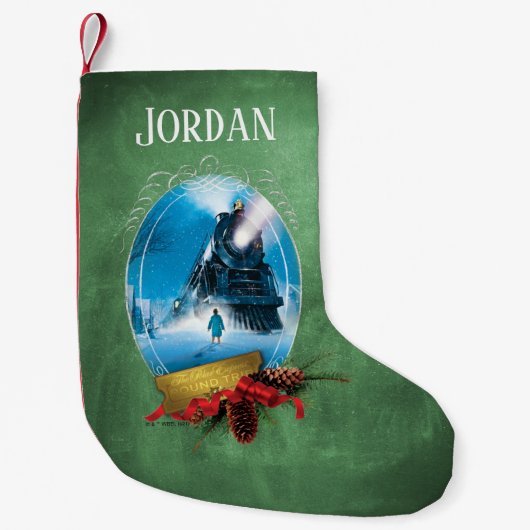 Petite Chaussette De Noël L'Express polaire | Arrivée du train encadré de va (Devant)