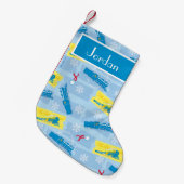 Petite Chaussette De Noël L'Express polaire | Retro Train & Ticket Motif (Devant (Accrochage))