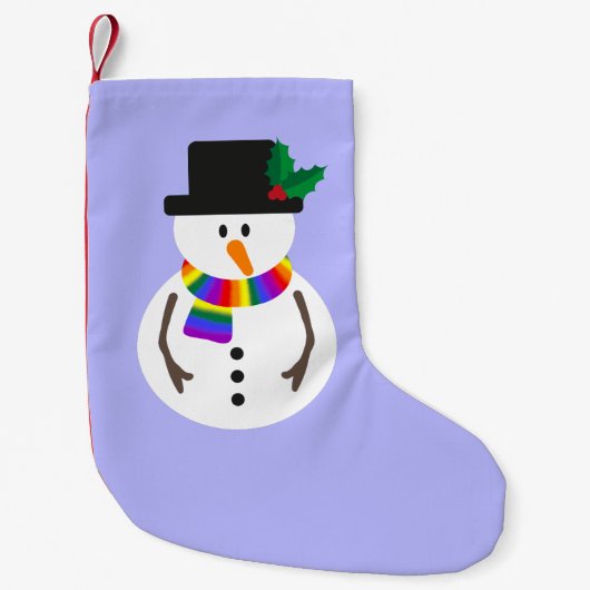 Petite Chaussette De Noël LGBT+ Fide Snowman Stocker (Devant)