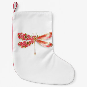 Petite Chaussette De Noël libellule de fleurs avec sakura de bijoux