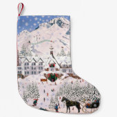 Petite Chaussette De Noël Ligne de bois de construction bas (Devant)