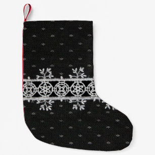 Petite Chaussette De Noël ligne de dentelle sur l'arrière - plan noir