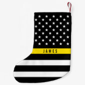 Petite Chaussette De Noël Ligne jaune mince monogramme d'expéditeur de (Dos)