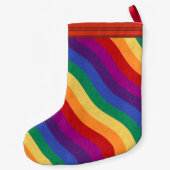 Petite Chaussette De Noël Lignes ondulées de couleur arc-en-ciel (Dos)