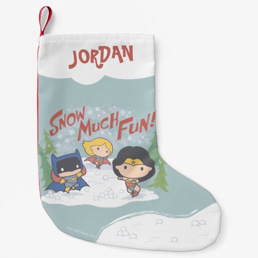 Petite Chaussette De Noël Ligue de Justice Chibi Snowball combat (Devant)