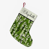 Petite Chaussette De Noël Lily de la Vallée de verdure Nom personnalisé (Devant (Accrochage))