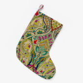 Petite Chaussette De Noël L'Inde paisley motif, frontière décorative. (Devant (Accrochage))
