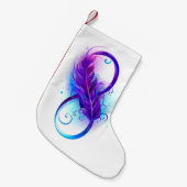 Petite Chaussette De Noël L'infini avec plume violette (Devant (Accrochage))
