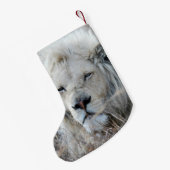 Petite Chaussette De Noël Lion blanc d'Afrique du Sud reposant (Dos (Accrochage))