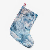 Petite Chaussette De Noël Lion neige couché animal d'art (Devant (Accrochage))