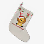 Petite Chaussette De Noël Lion Noël Neige Animaux d'hiver Lions Petit Chr (Devant (Accrochage))