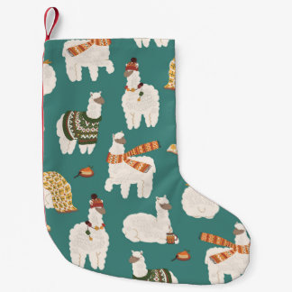 Petite Chaussette De Noël Llama Alpaca Sweater Motif sans couture.