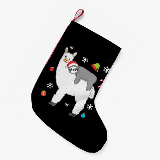 Petite Chaussette De Noël Llama Gift| Llama Together Monkey Funny (Devant (Accrochage))