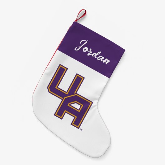 Petite Chaussette De Noël Logo de l'Université d'Albany Initials (Devant (Accrochage))