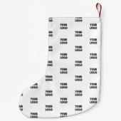 Petite Chaussette De Noël Logo simple à répéter | Blanc (Dos)