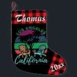 Petite Chaussette De Noël Los Angeles California Beach Chaises Sunset<br><div class="desc">Los Angeles California Beach Chaises Sunset Palm Tree Petit Stocking de Noël. Passez des vacances à la plage à Noël. Accrochez ces adorables bas près de la cheminée pour un plein de bonbons le matin de Noël.</div>