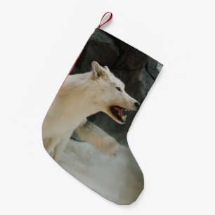 Petite Chaussette De Noël Loup blanc