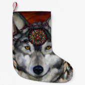 PETITE CHAUSSETTE DE NOËL LOUP GRIS (Devant)