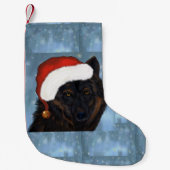 Petite Chaussette De Noël Loup noir (Devant)