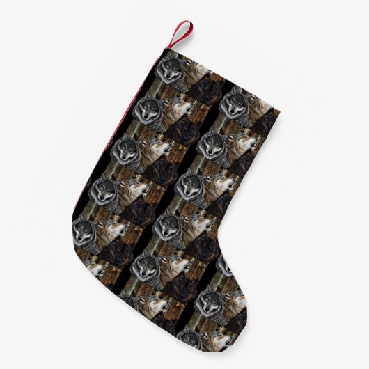 PETITE CHAUSSETTE DE NOËL LOUPS (Devant (Accrochage))