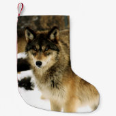 Petite Chaussette De Noël Loups dans la neige (Devant)