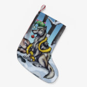 Petite Chaussette De Noël Loups de vacances (Devant (Accrochage))