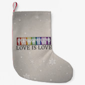 Petite Chaussette De Noël Love is Love text with Silhouette LGBT People (Devant)