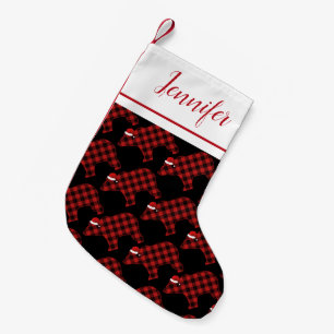 Petite Chaussette De Noël Lovely Bear Buffalo Motif design tendance