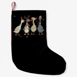 Petite Chaussette De Noël Lumières de Noël Canards Animaux Drôles Amoureux d