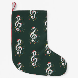 Petite Chaussette De Noël Lumières de Noël Clé de Sol Amoureux de Musique Mu