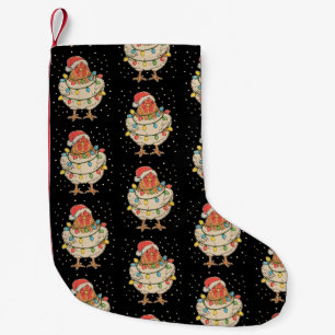 Petite Chaussette De Noël Lumières de Noël de poulet Chapeau de Père Noël No